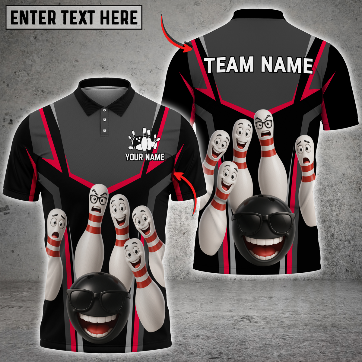 Blisscorners Bowling Funny Squad Multicolor Customized Name, Team Name 3D Shirts