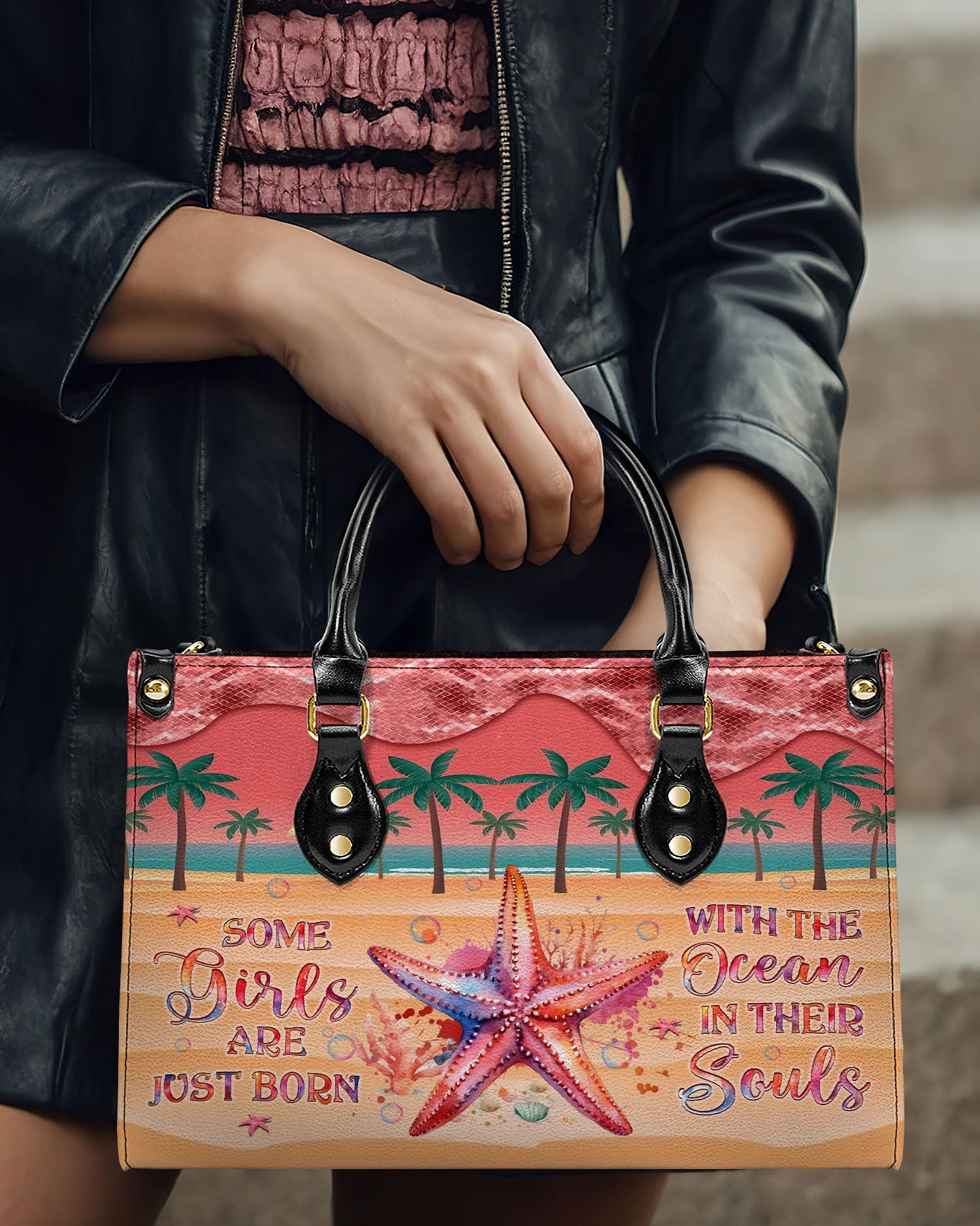 BLISSCORNERS SOME GIRLS ARE JUST BORN LEATHER HANDBAG
