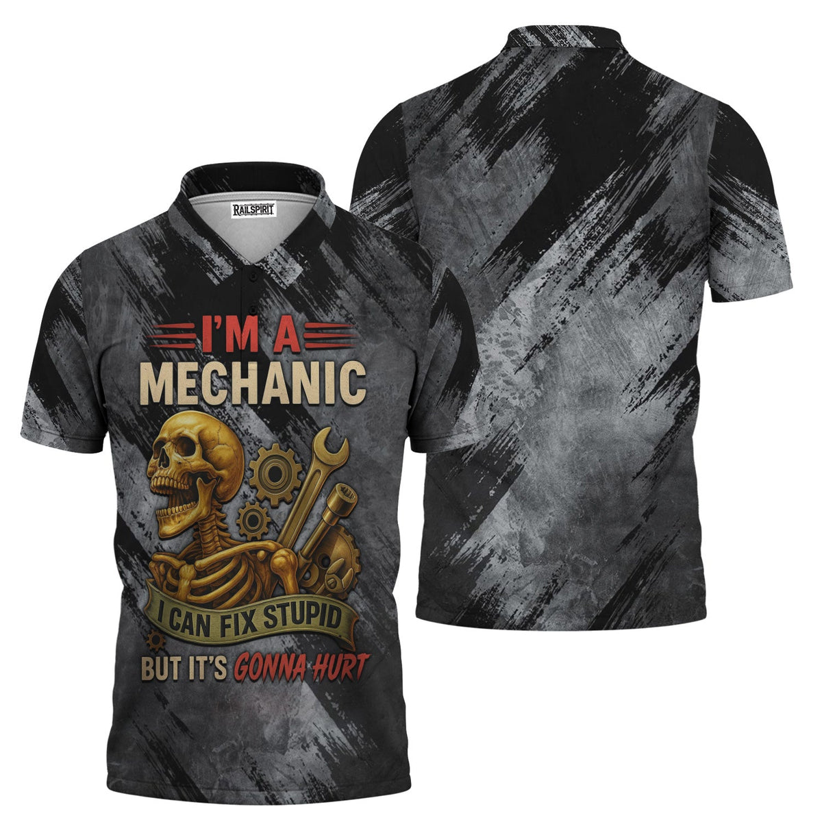 Blisscorners I'm A Mechanic I Can Fix Stupid Funny Printed Vintage Mechanic Unisex T Shirt