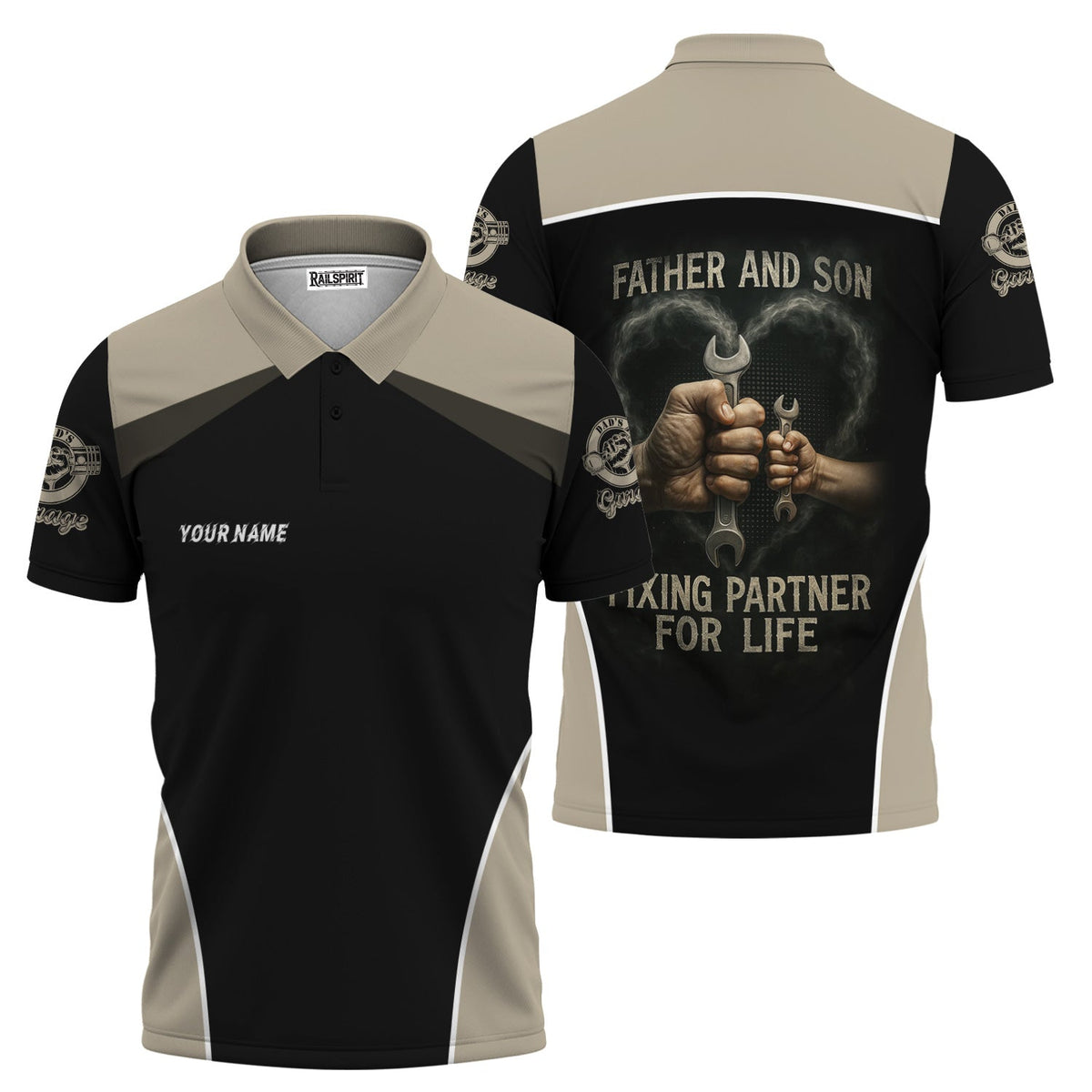 Blisscorners Personalized Mechanic Shirt, Father And Son Fixing Partner For Life, Gift For Men
