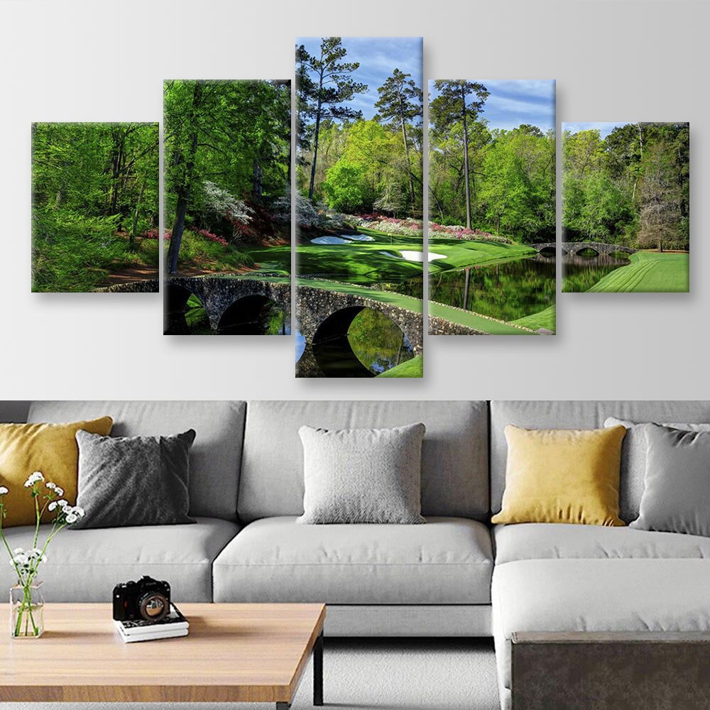 Blisscorners Augusta Golf Course Canvas, Canvas Wall Art, Multi Canvas Wall Art, Golf Decor LM2611