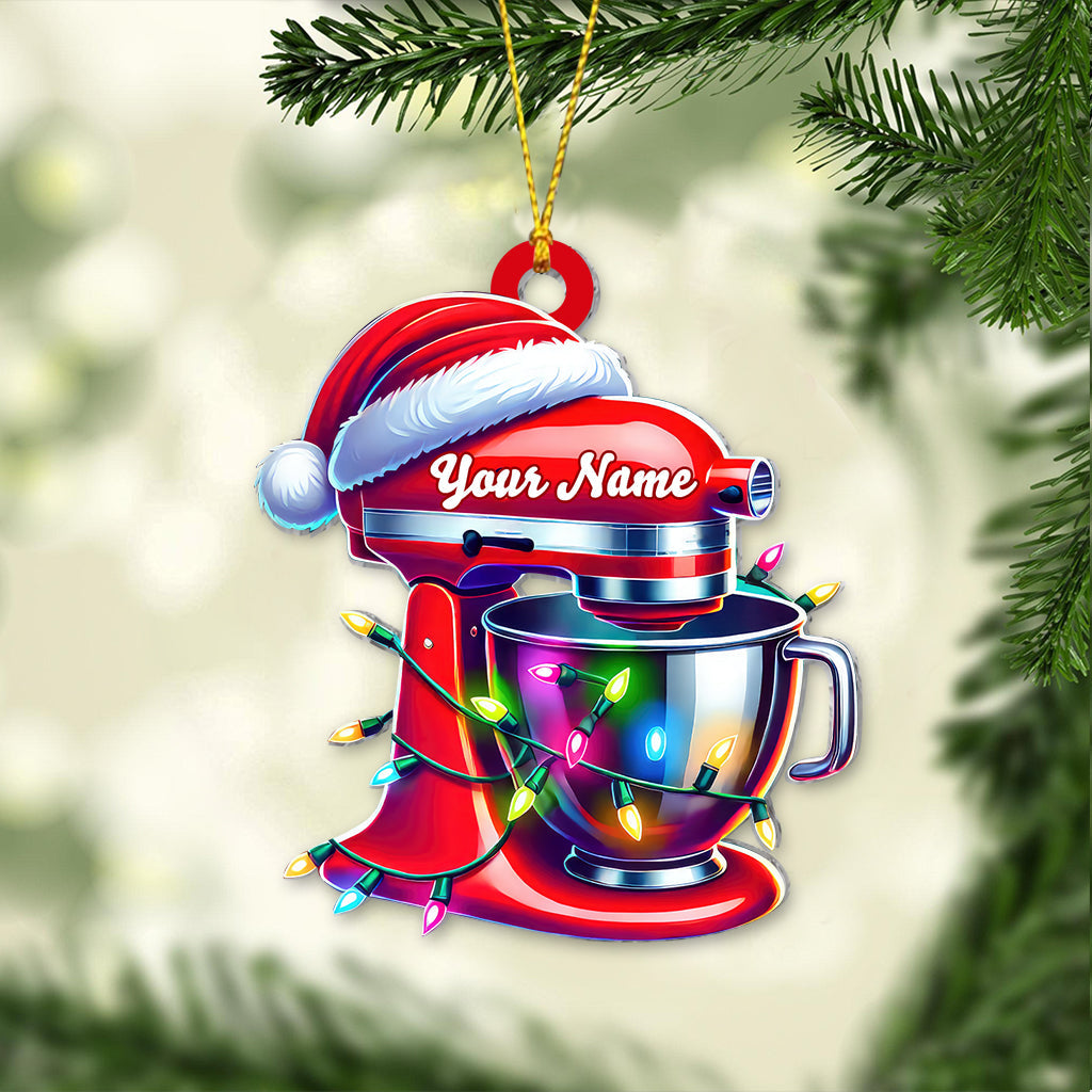Blisscorners Custom Name Baker Christmas Ornament, Santa Christmas Gift2D Flat LM2111