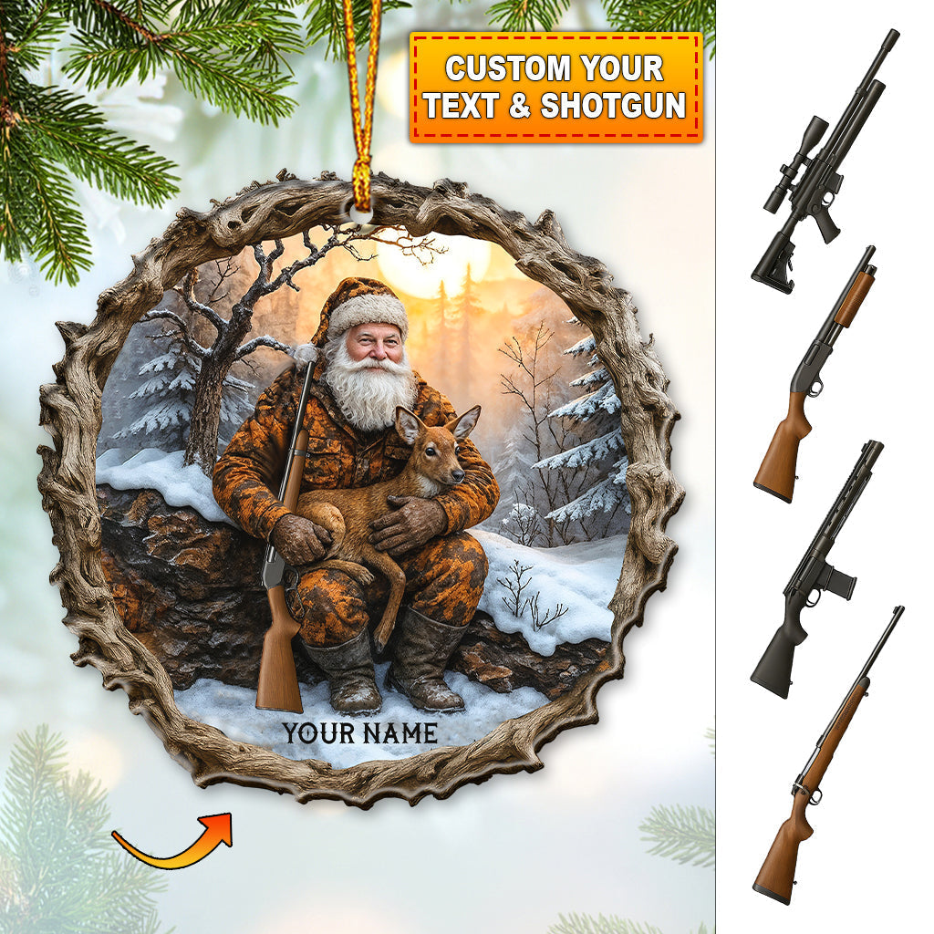 Blisscorners Hiking Santa, Home Decor, Christmas Ornament, Personalized Ornament2D Flat LM2111