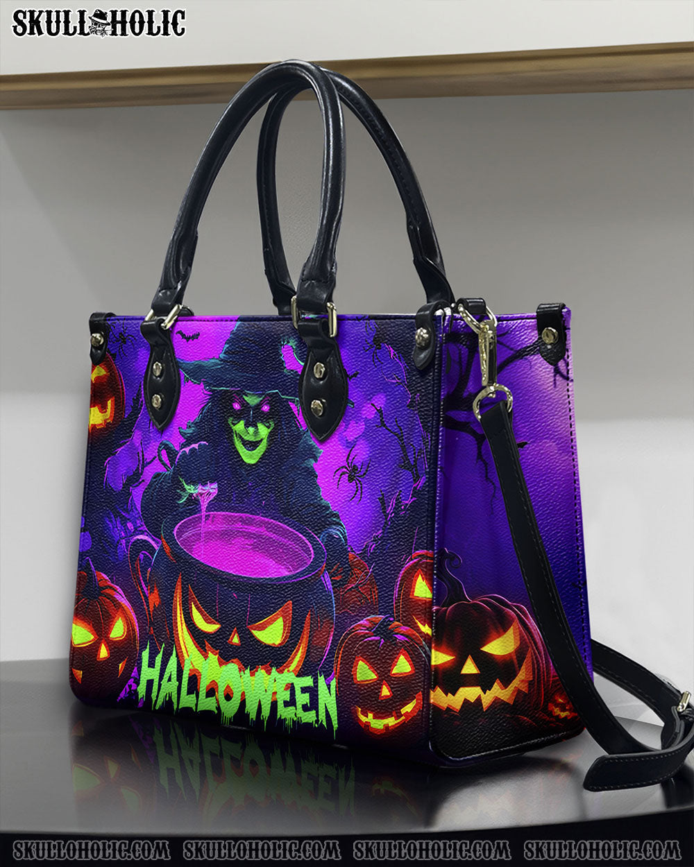 BLISSCORNERS SCARY WITCH HALLOWEEN LEATHER HANDBAG