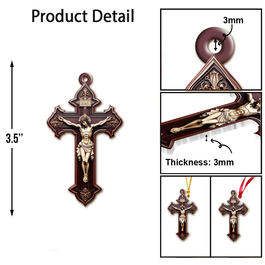 Blisscorners Custom Name Jesus Christ Ornament, Christmas Gift for Christian2D Flat LM2211