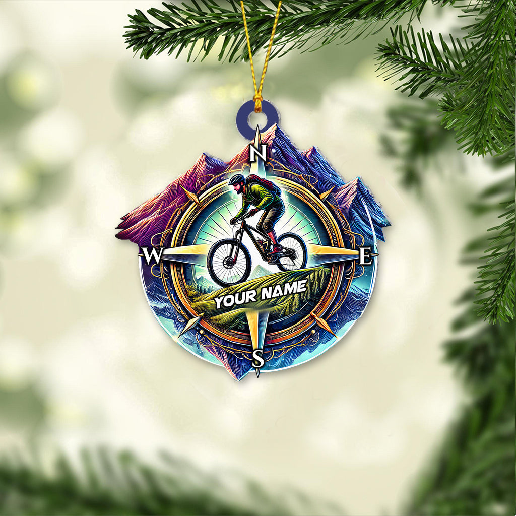 Blisscorners Custom Name Mountain Bike Ornament, Christmas Gift for Mountain Bike Lover2D Flat LM2111