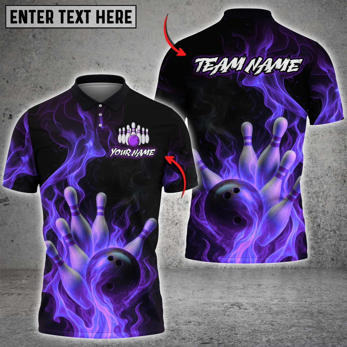 Blisscorners Flaming Strike Bowling Multicolor Customized Name, Team Name 3D Shirts