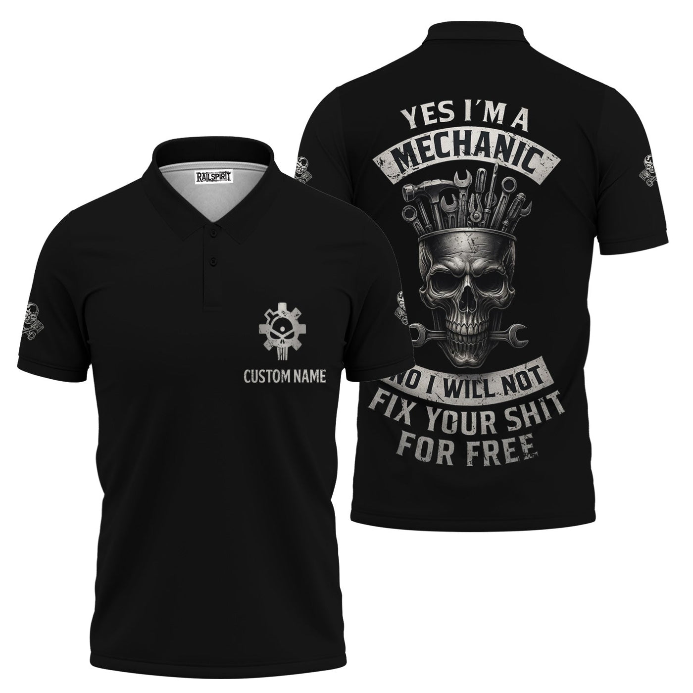Blisscorners Personalized Mechanic Shirt, Yes I'm A Mechanic No I Will Not Fix For Free, Funny Quote Design, Gift For Men