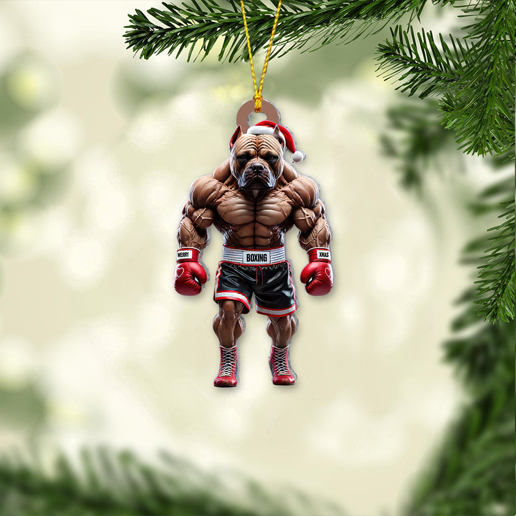Blisscorners Custom Name Boxing Ornament, Christmas Gift for Boxing Lover2D Flat LM2111