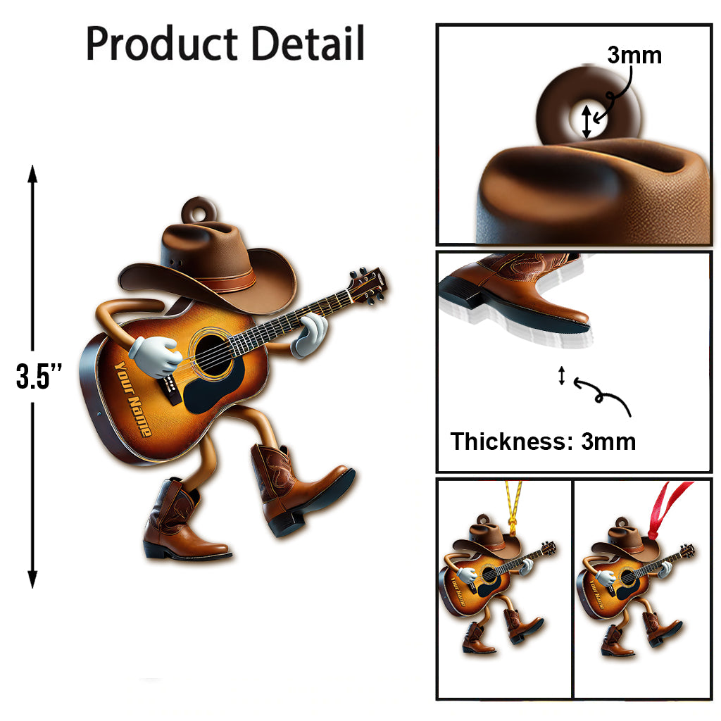 Blisscorners Custom Name Guitarist  Ornament, Guitarist Christmas Gift2D Flat LM2211