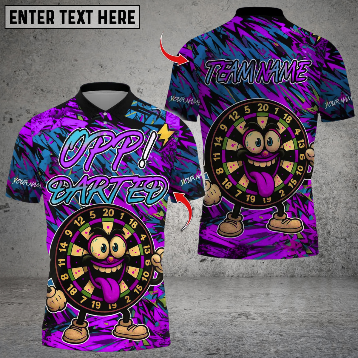 Blisscorners Darts Oop Darted Multicolor Customized Name, Team Name 3D Shirts