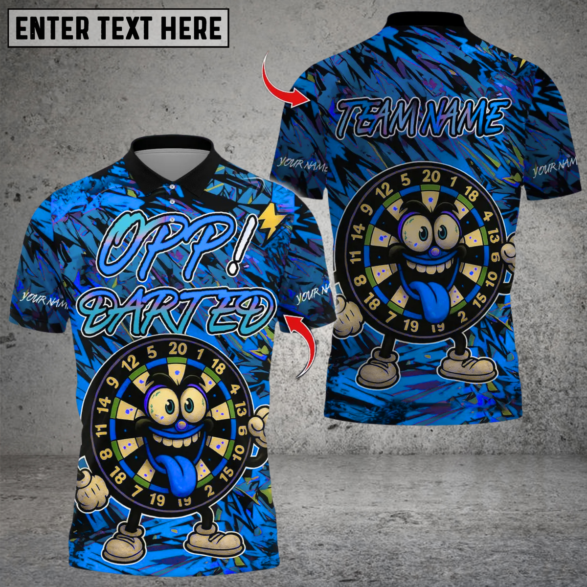Blisscorners Darts Oop Darted Multicolor Customized Name, Team Name 3D Shirts