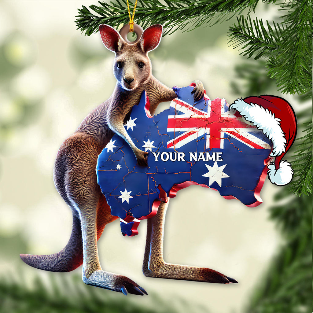 Blisscorners Custom Name Australia Ornament, Christmas Gift for Australia Lover2D Flat LM2111