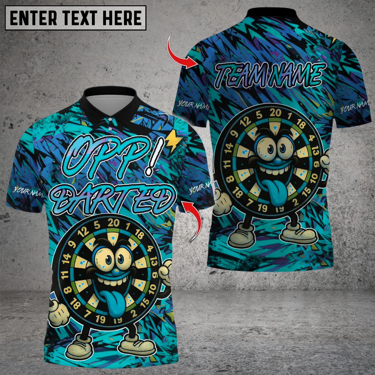 Blisscorners Darts Oop Darted Multicolor Customized Name, Team Name 3D Shirts