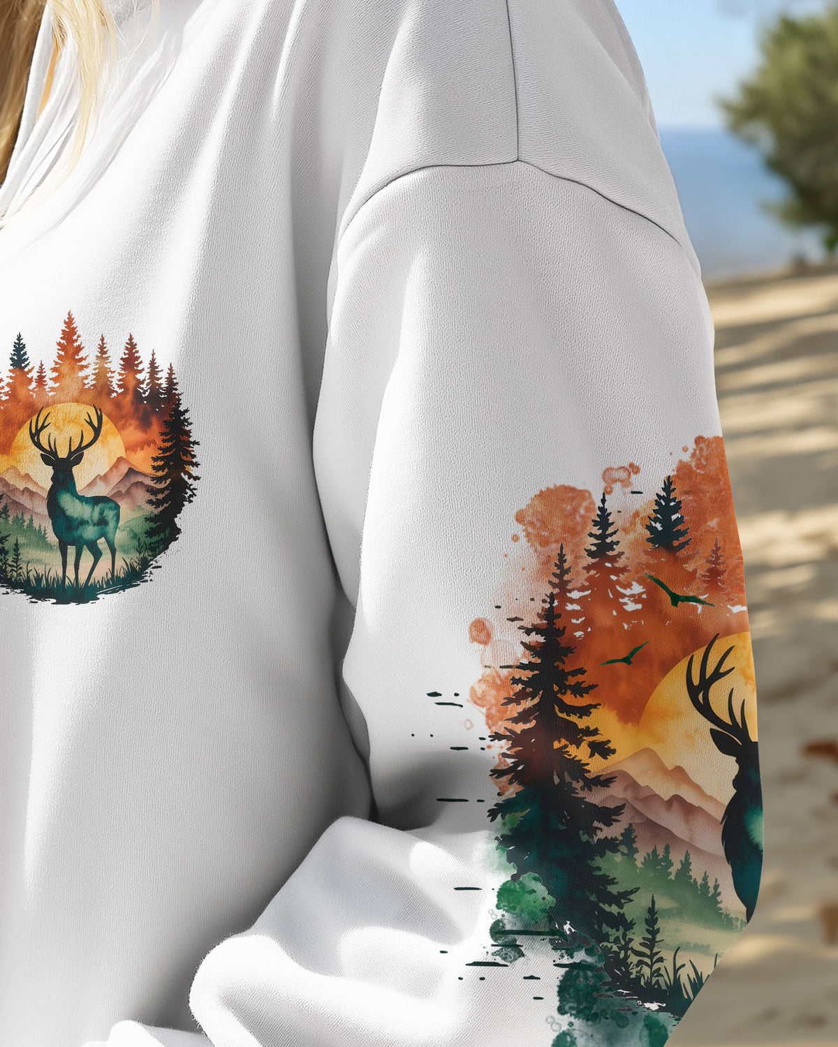 BLISSCORNERS AND INTO THE FOREST I GO DEER ALL OVER PRINT