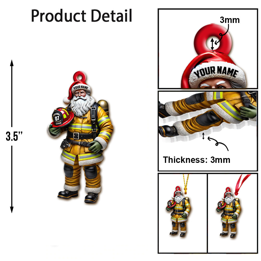 Blisscorners Custom Name Fire Fighter Ornament, Fire Fighter Christmas Gift2D Flat LM2211
