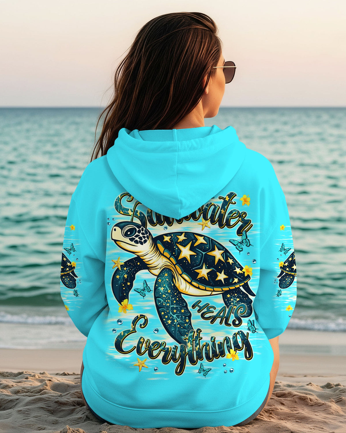 BLISSCORNERS SALTWATER HEALS EVERYTHING TURTLE ALL OVER PRINT