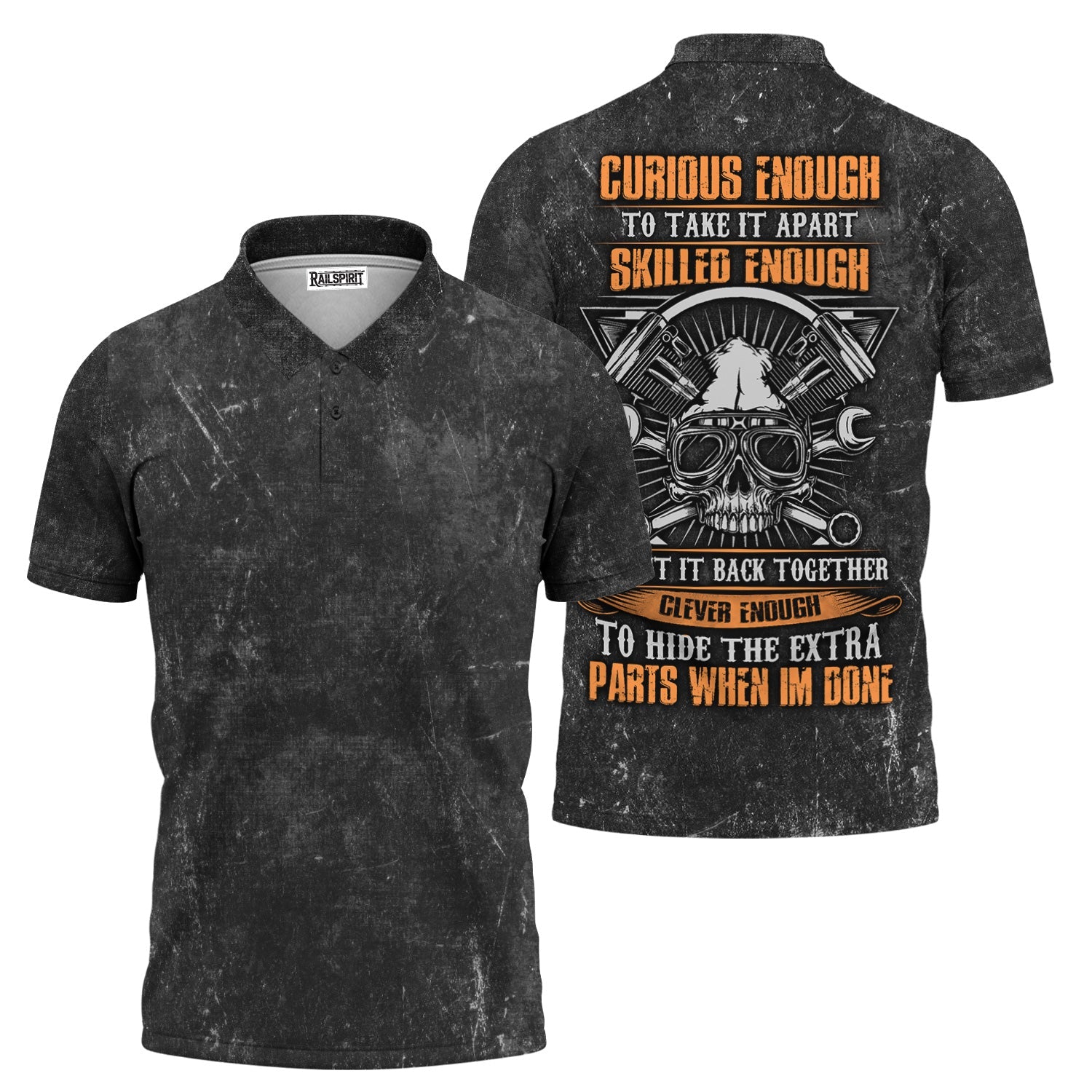 Blisscorners Funny Mechanic Shirt, Curious Enough Skilled Enough Clever Enough Quote Shirt, Auto Repair Gift Idea for Car Lovers & Mechanics