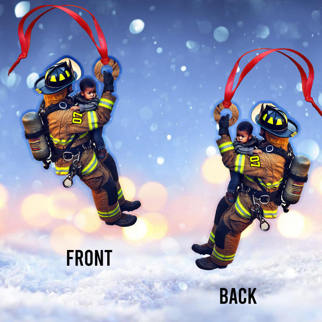 Blisscorners Custom Name Fire Fighter Ornament, Fire Fighter Gifts2D Flat LM2111