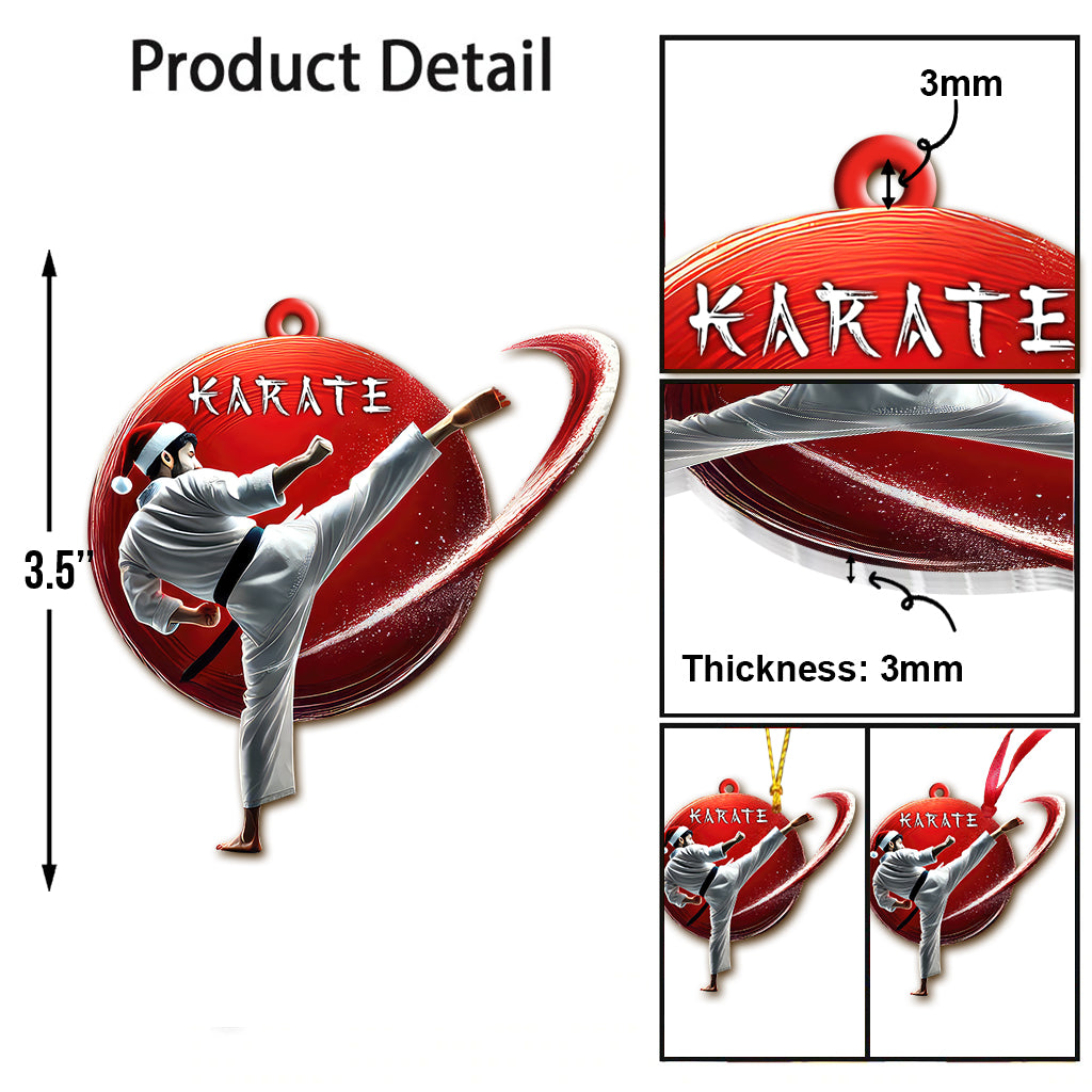 Blisscorners Custom Name Karate Ornament, Christmas Gift for Karate Lover2D Flat LM2111