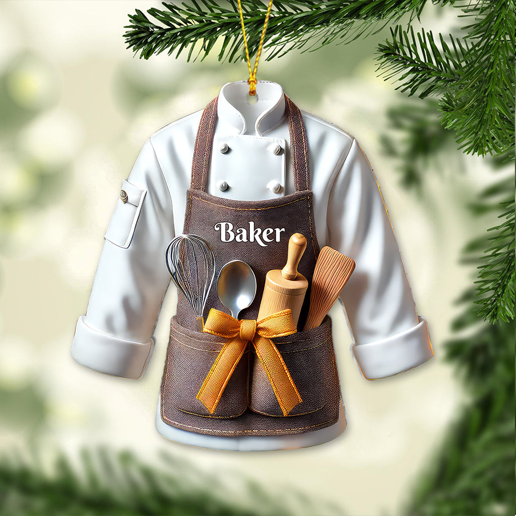 Blisscorners Custom Name Baker Ornament, Christmas Gift for Baker Lover2D Flat LM2111