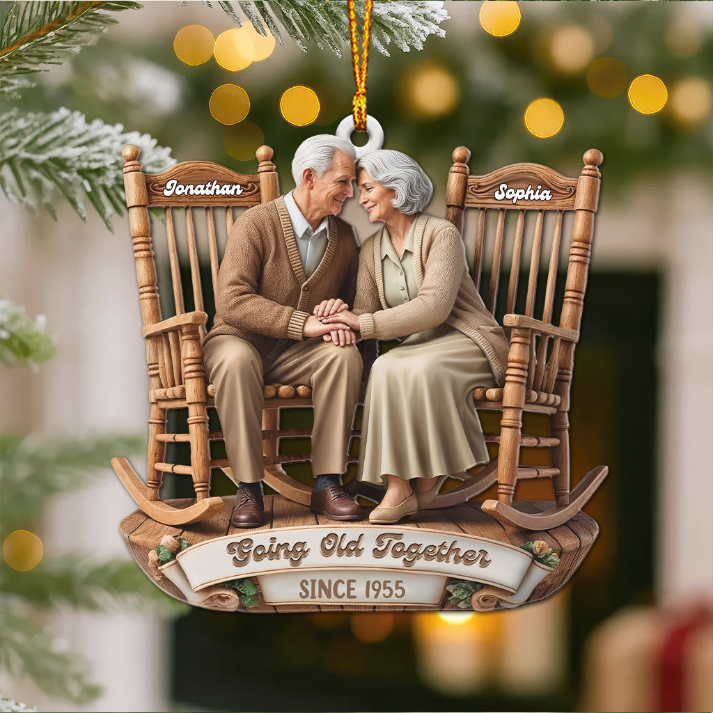 Blisscorners Growing Old Together Couple, Home Decor, Christmas Ornament, Personalized Ornament2D Flat LM2111
