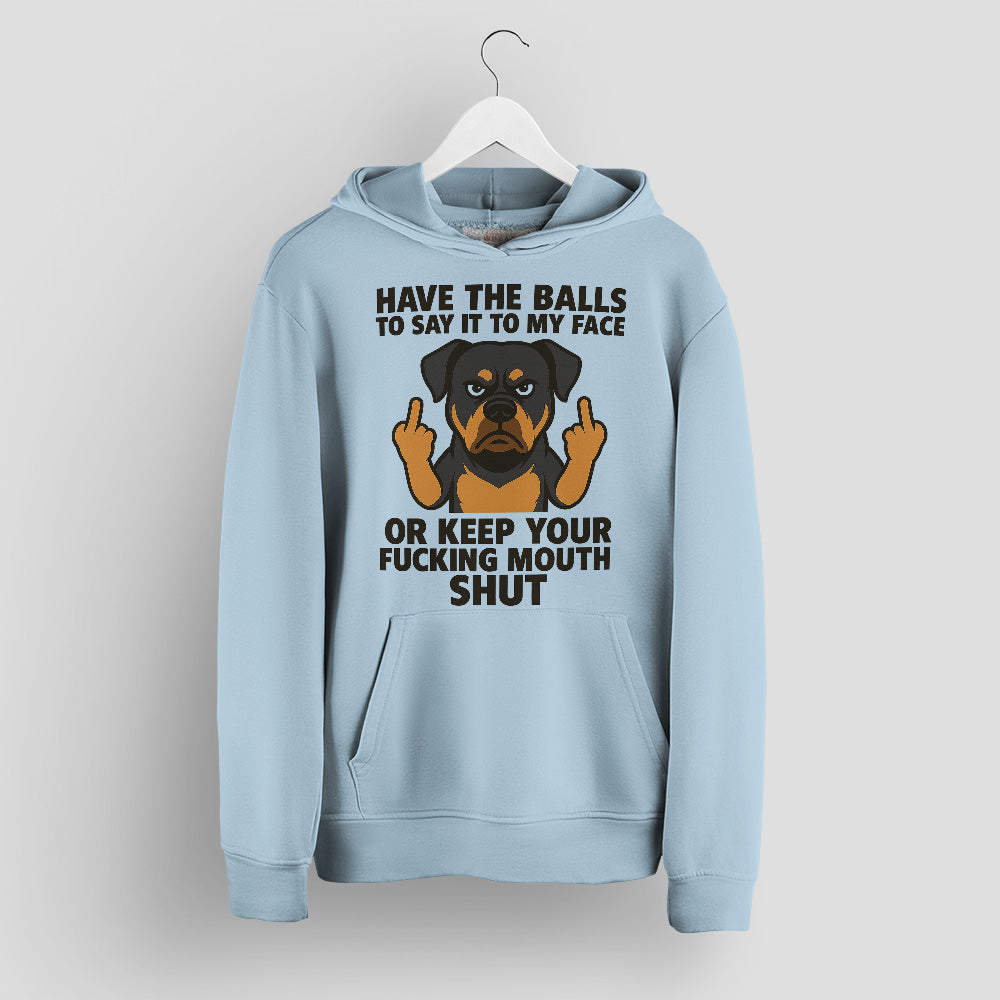 Blisscorners Rottweiler T-Shirt - Say It To My Face Cartoon Dog, Bold Attitude Tee