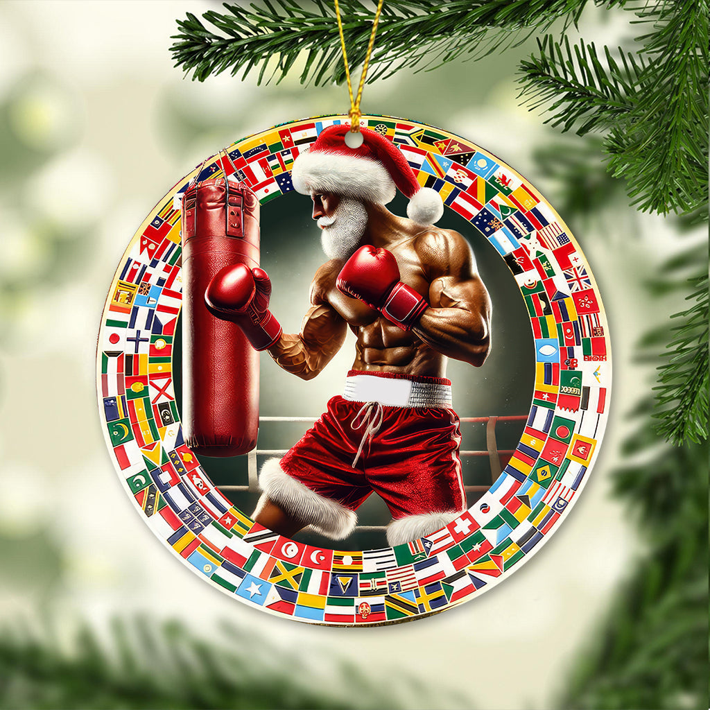 Blisscorners Custom Name Boxing Ornament, Christmas Gift for Boxing Lover2D Flat LM2211