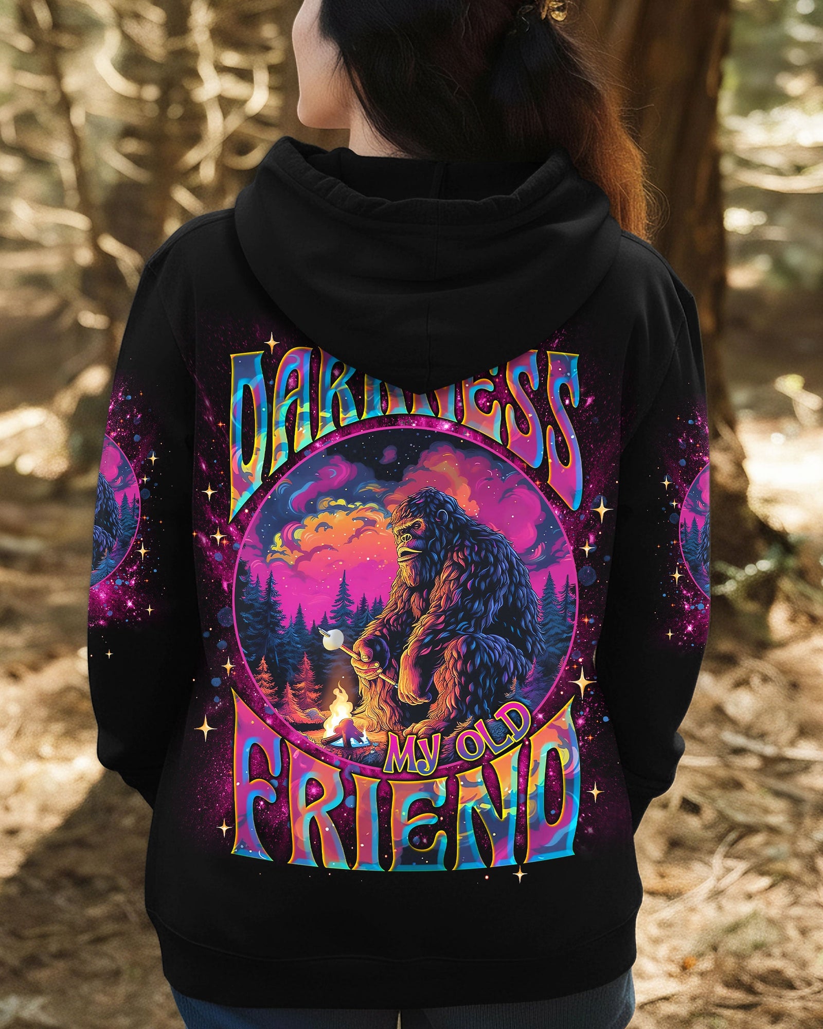 BLISSCORNERS HELLO DARKNESS MY OLD FRIEND BIGFOOT ALL OVER PRINT