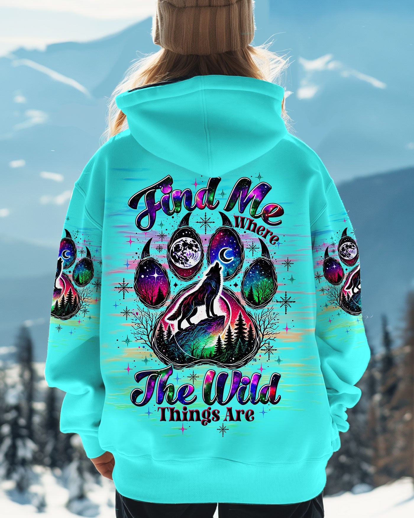 BLISSCORNERS FIND ME WHERE THE WILD THINGS ARE WOLF ALL OVER PRINT
