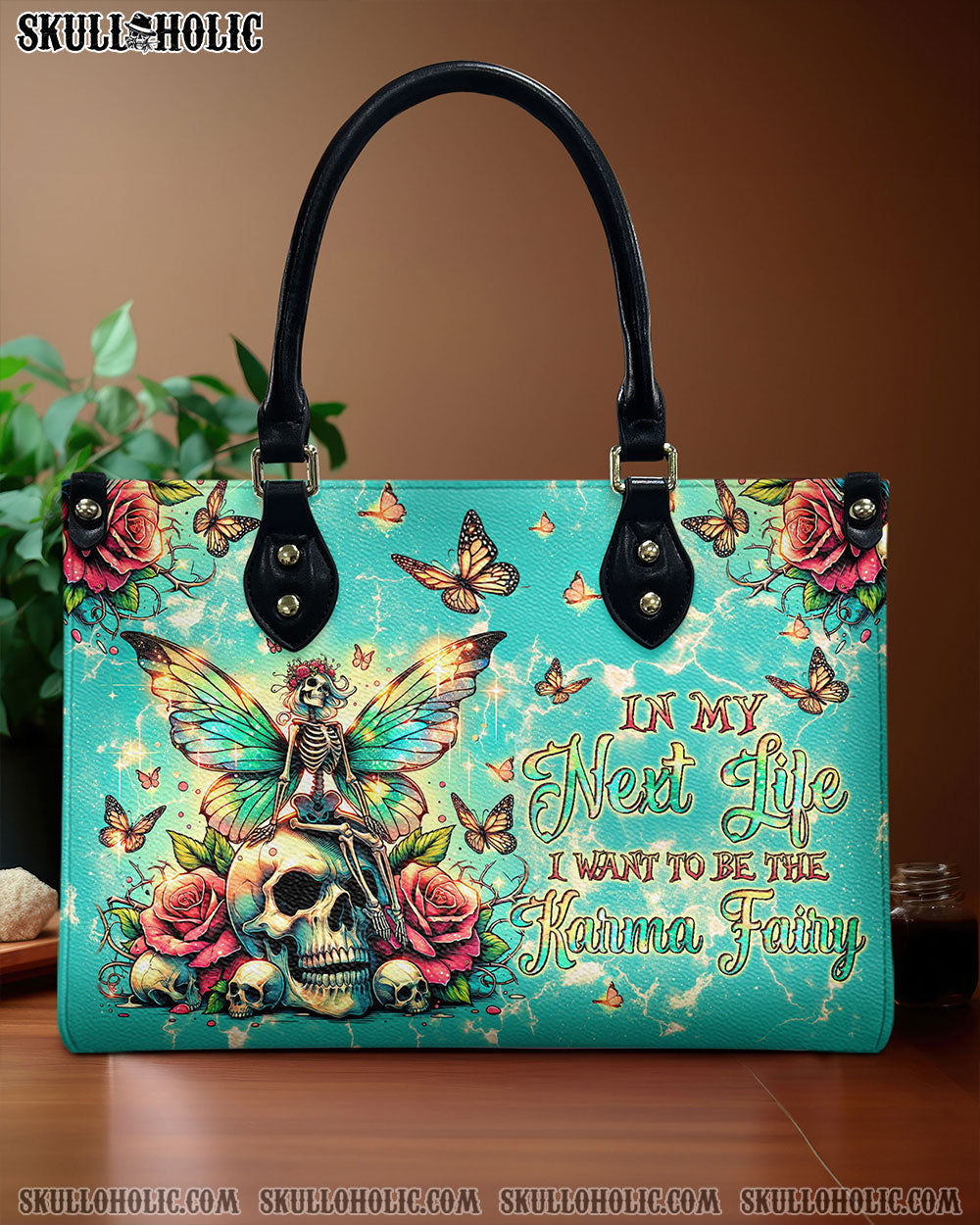 BLISSCORNERS KARMA FAIRY SKELETON SKULL LEATHER HANDBAG