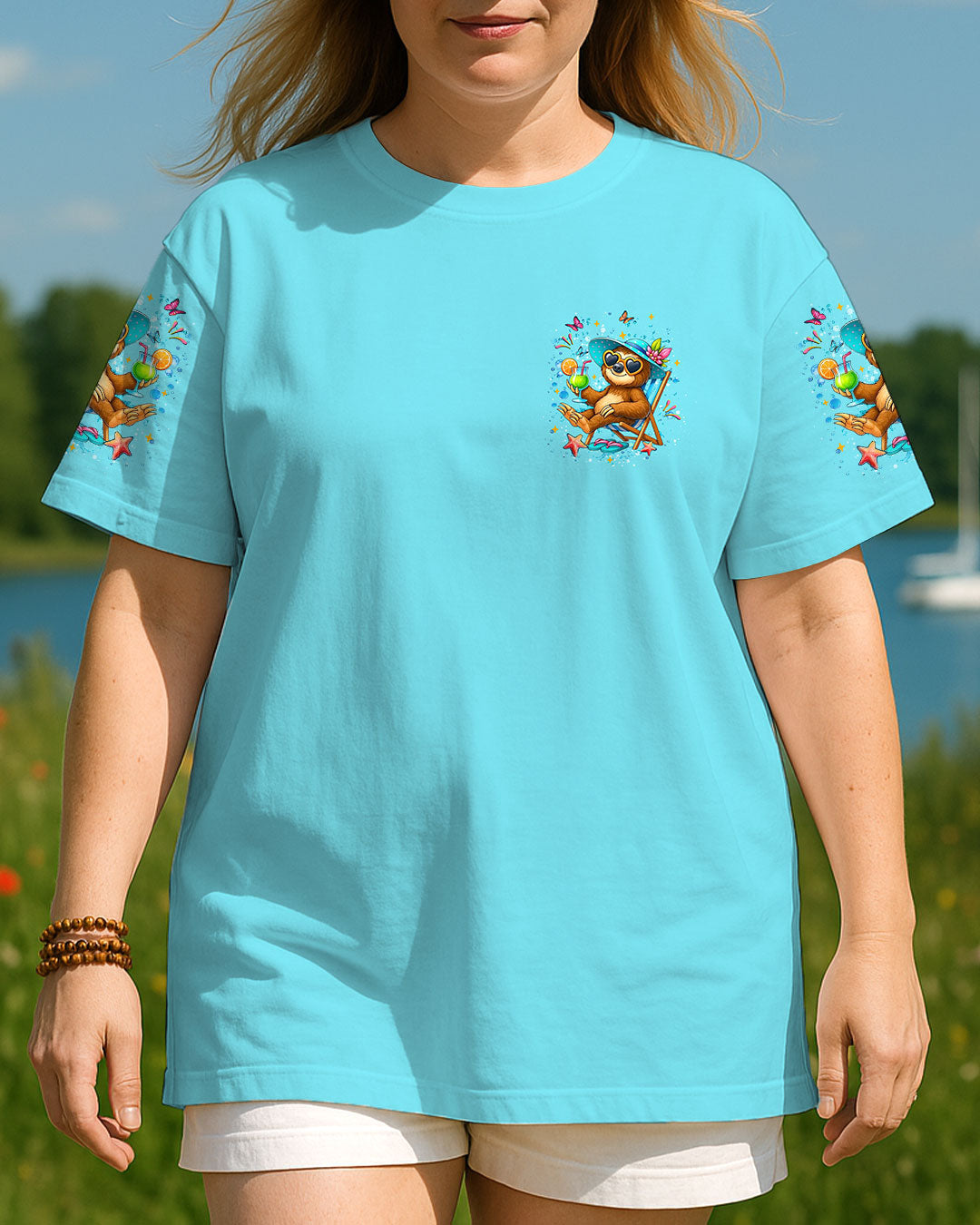 BLISSCORNERS IT'S 5 O'CLOCK SOMEWHERE SLOTH ALL OVER PRINT