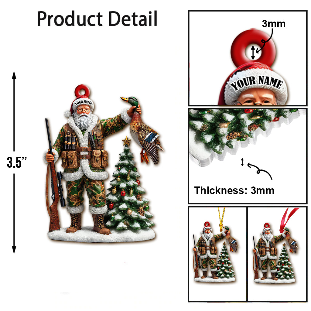 Blisscorners Custom Name Hunting Ornament, Christmas Gift for Animal Hunter 2D Flat LM2111