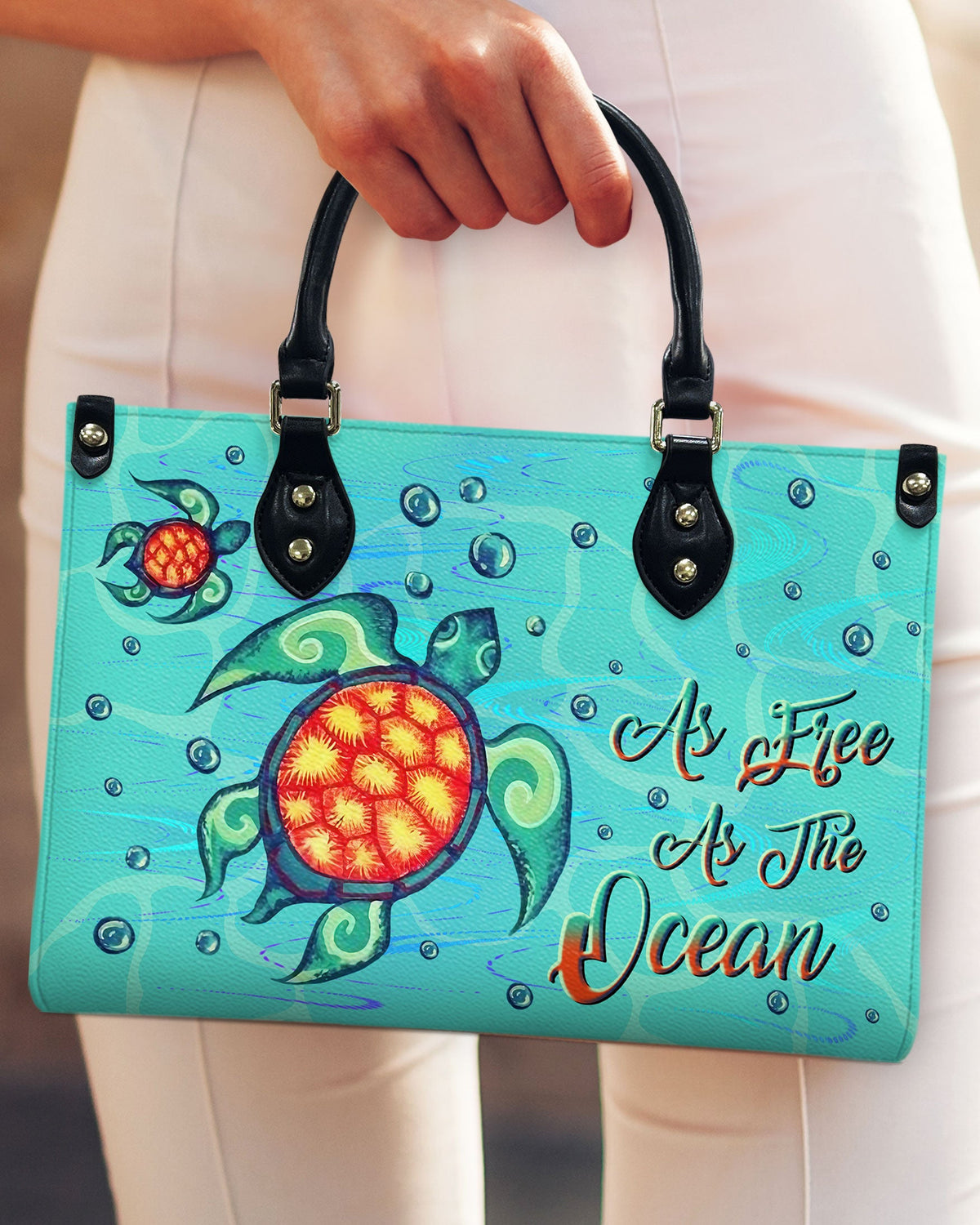 BLISSCORNERS AS FREE AS THE OCEAN LEATHER HANDBAG