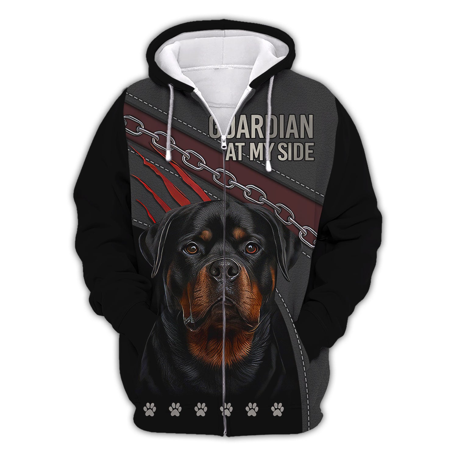 Blisscorners Rottweiler Guardian T-Shirt - 3D Dog Design for Loyal Protectors