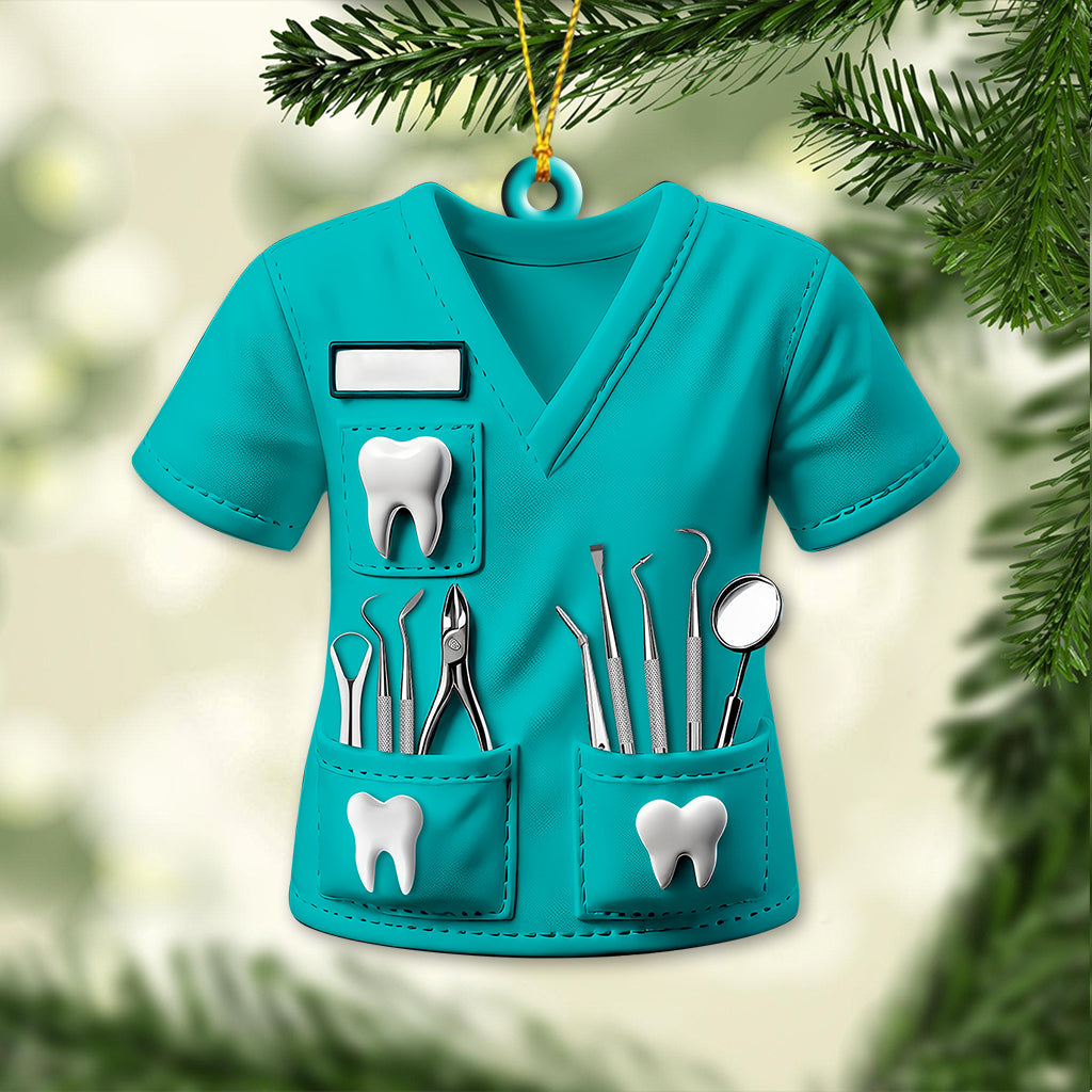 Blisscorners Custom Name Dentist Ornament, Home Decor Christmas Gift2D Flat LM2211