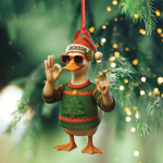 Blisscorners Personalized Funny Cool Duck Acrylic Christmas Ornament - Custom Name Xmas Decor, Unique Holiday Ornament for Hunter or Friend LM0411