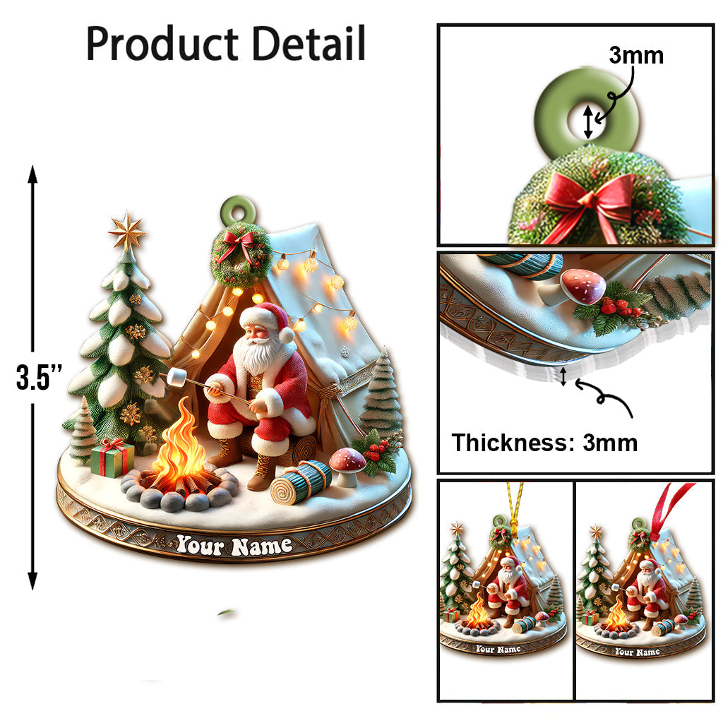 Blisscorners Custom Name Camping Ornament, Camping Christmas Decoration2D Flat LM2211