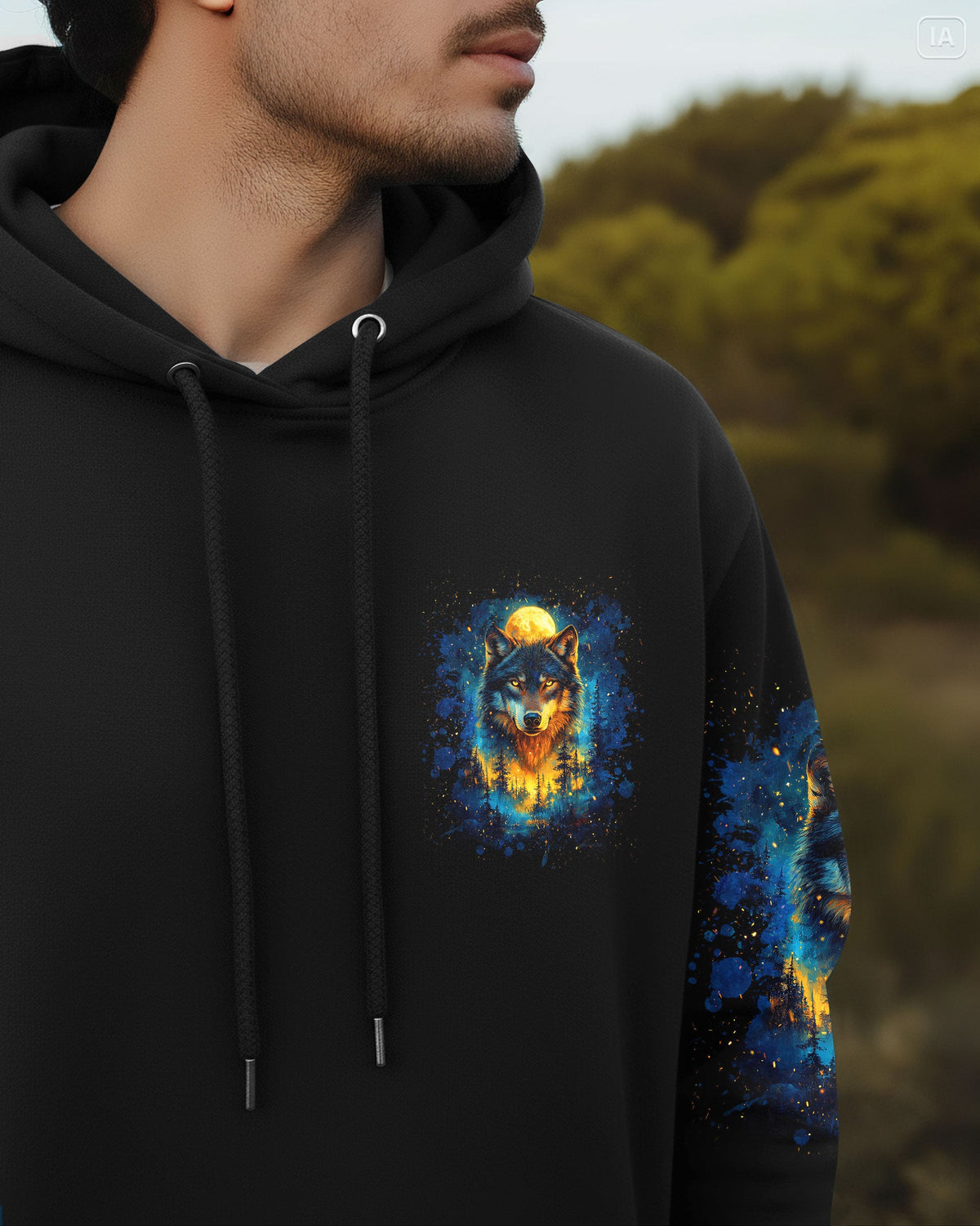 BLISSCORNERS HELLO DARKNESS MY OLD FRIEND WOLF ALL OVER PRINT