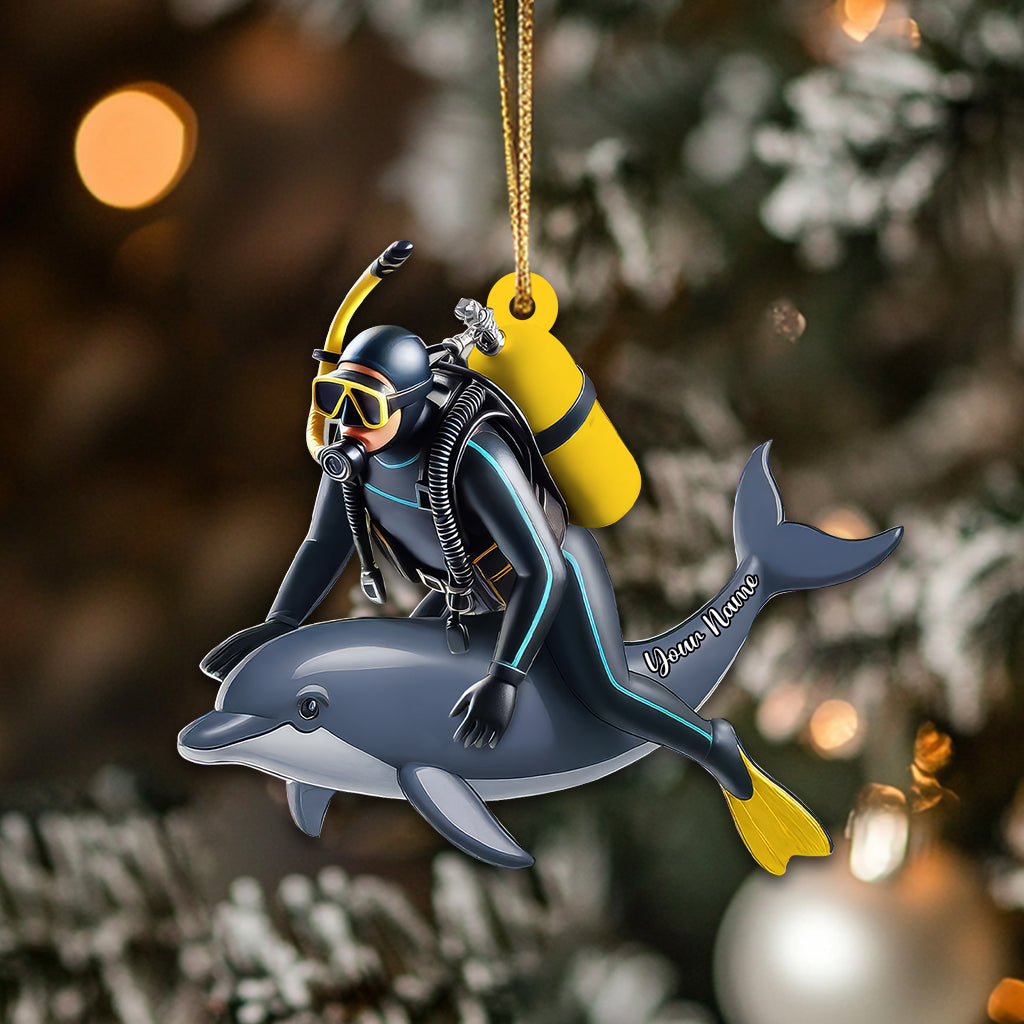 Blisscorners Diving Lover, Home Decor, Christmas Ornament, Personalized Ornament12D Flat LM2111
