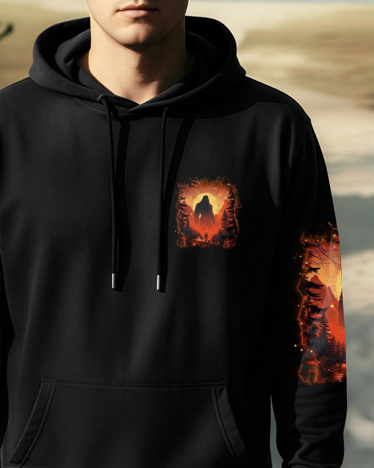 BLISSCORNERS HELLO DARKNESS MY OLD FRIEND BIGFOOT ALL OVER PRINT