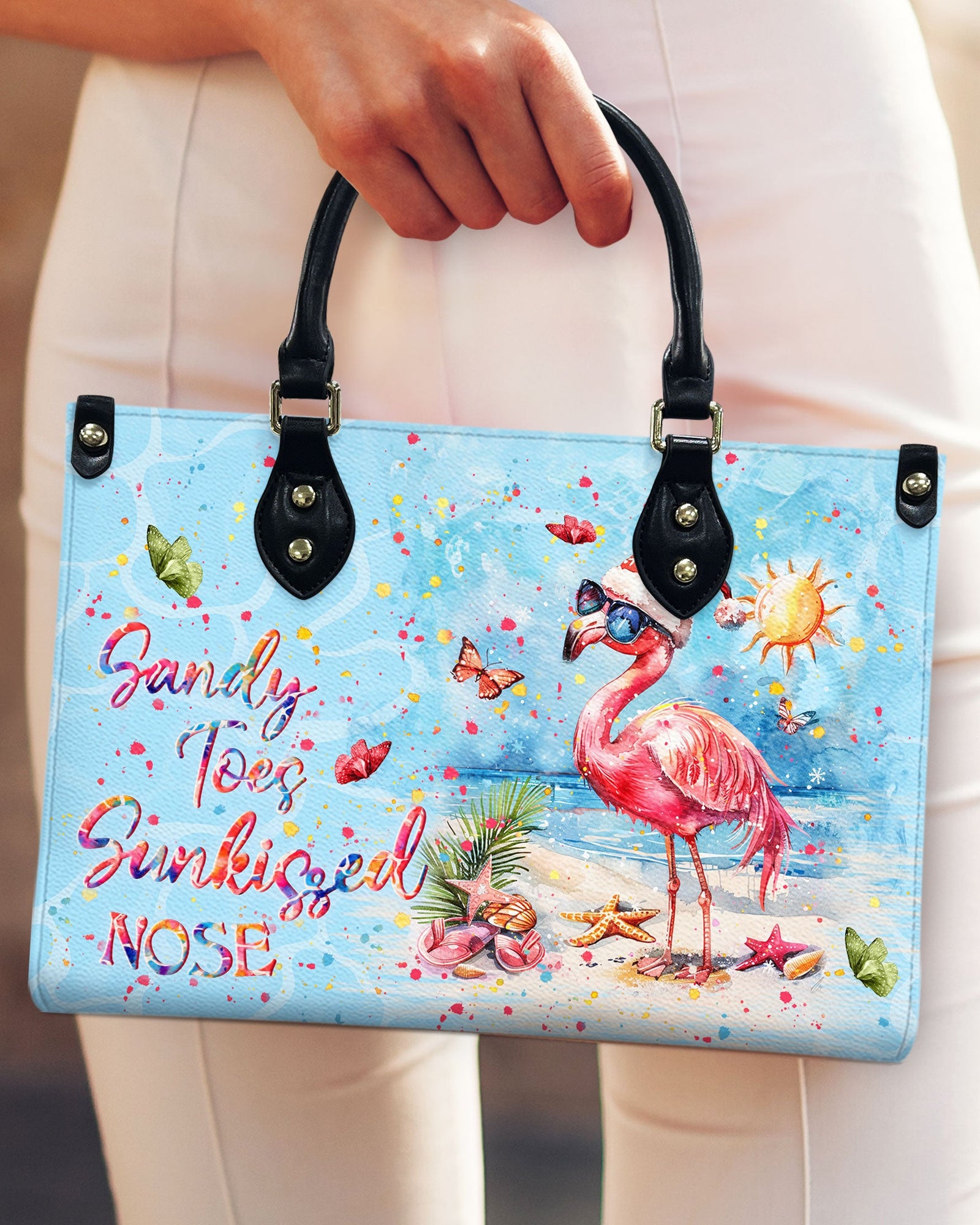 BLISSCORNERS SANDY TOES SUNKISSED NOSE CHRISTMAS LEATHER HANDBAG