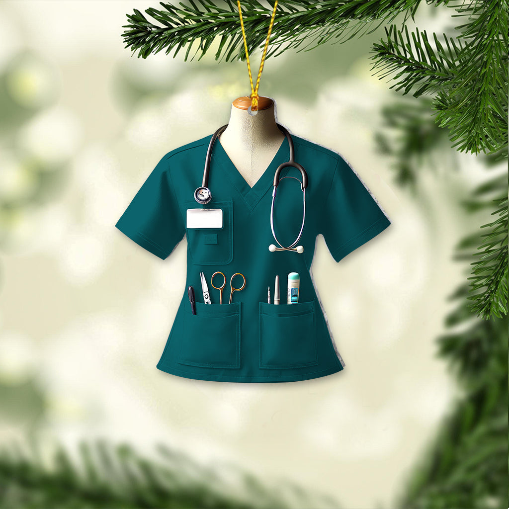 Blisscorners Custom Name Nurse Ornament, Home Decor Christmas Gift2D Flat LM2111