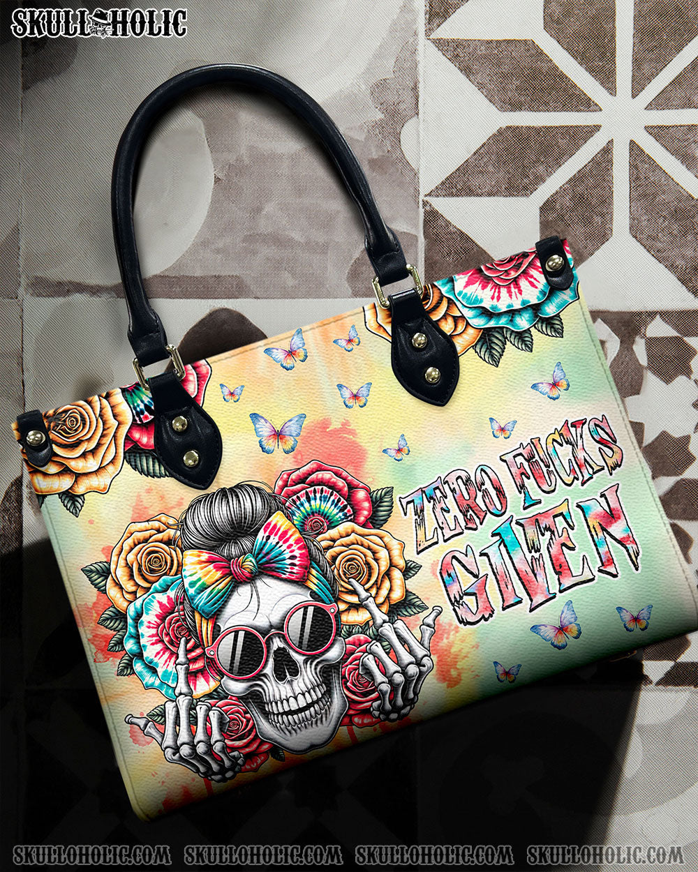 BLISSCORNERS ZERO F GIVEN MESSY BUN TIE DYE LEATHER HANDBAG