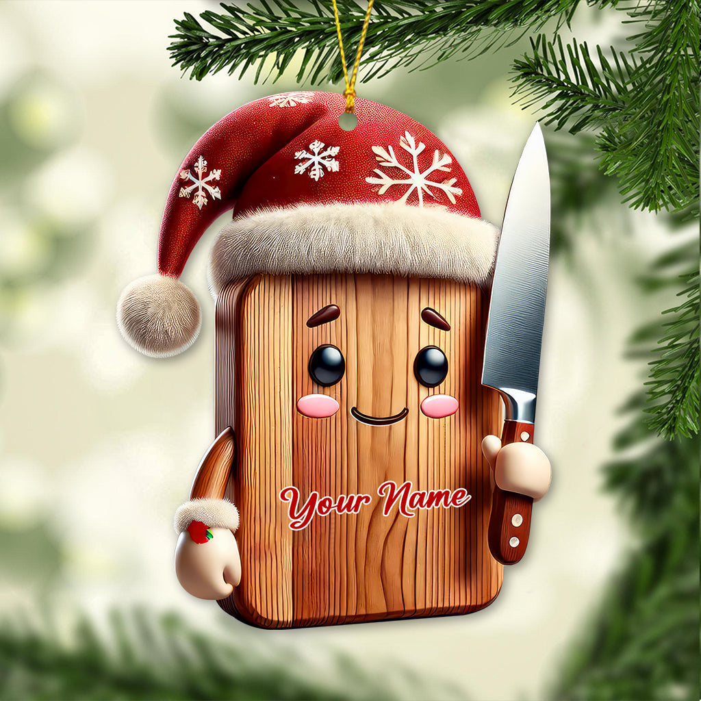 Blisscorners Custom Name Christmas Chef Ornament, Christmas Gift for Cooking Lover2D Flat LM2211