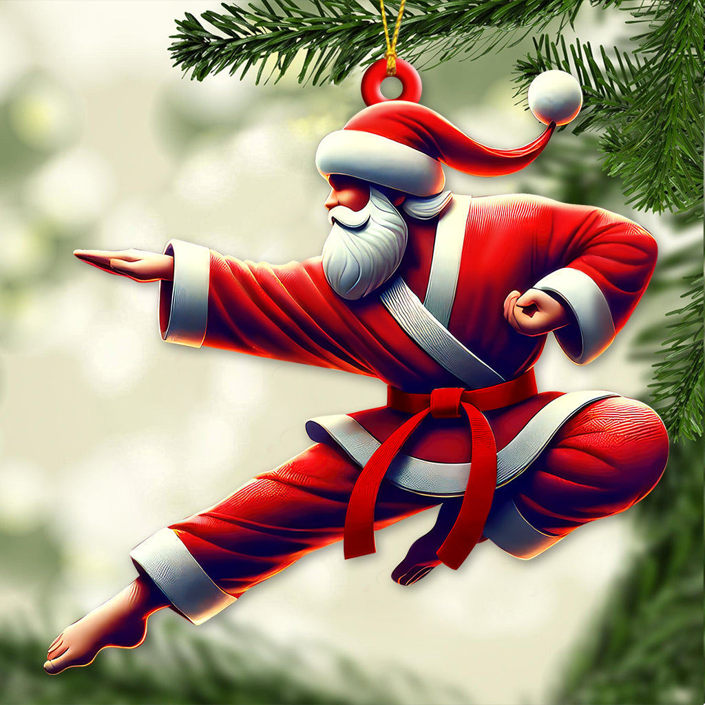 Blisscorners Custom Name Santa Karate Ornament, Christmas Gift for Karate Lover2D Flat LM2111