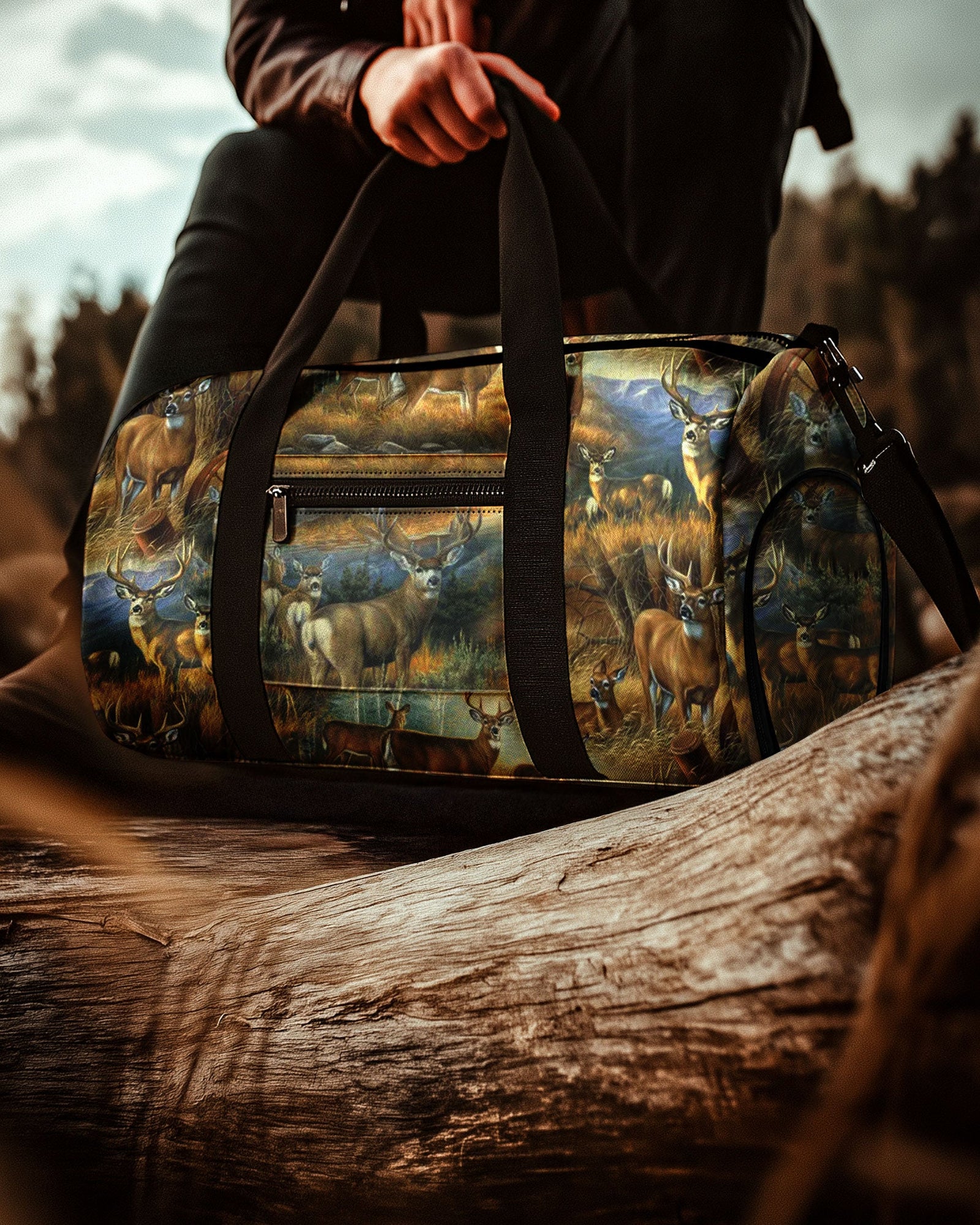 BLISSCORNERS DEER PATTERN TRAVELLING BAG