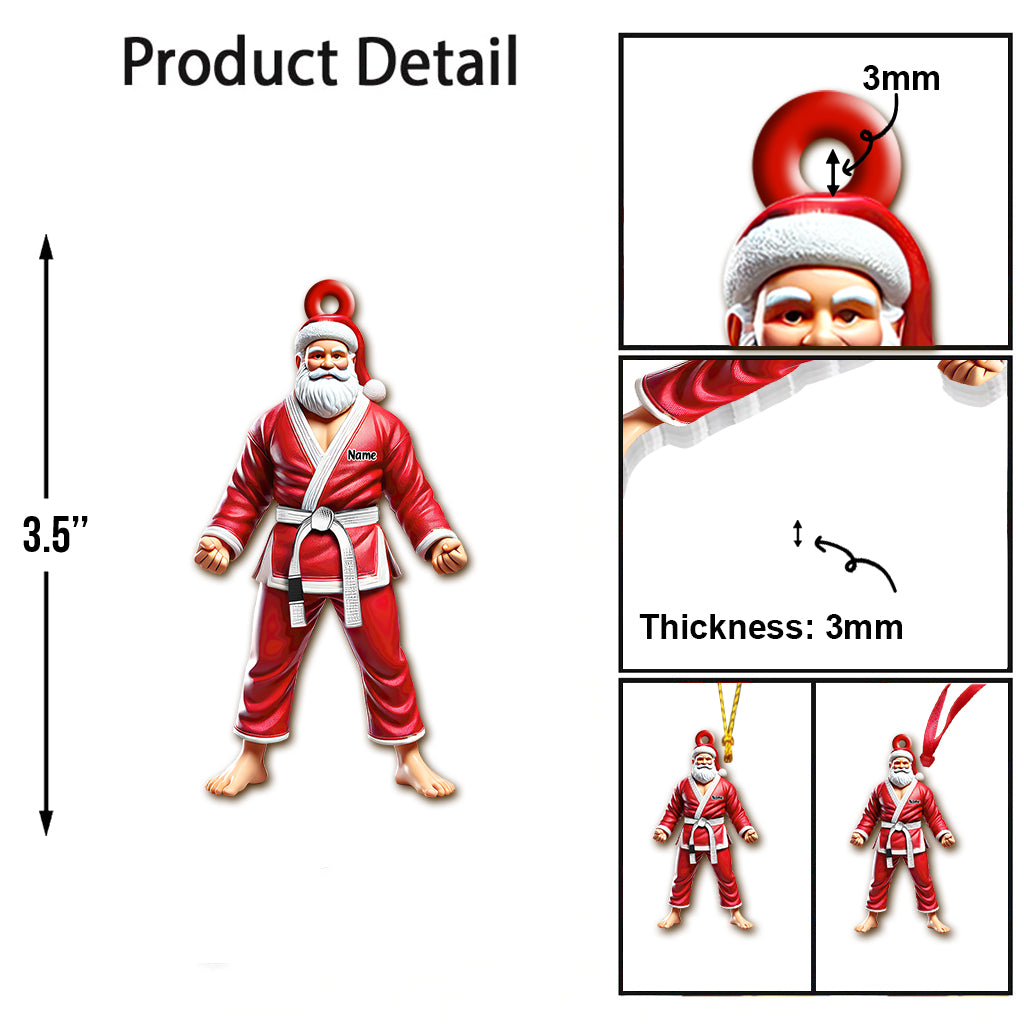 Blisscorners Custom Name Santa Jiujutsu Ornament, Santa Jiujutsu Christmas Gift2D Flat LM2211