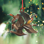 Blisscorners Flying Duck Acrylic Christmas Ornament - 3D Waterfowl Hunting Decor, Duck Hunter Gift Idea