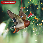 Blisscorners Personalized Flying Duck Acrylic Ornament - Custom Name Christmas Acrylic Gift for Hunters LM0411